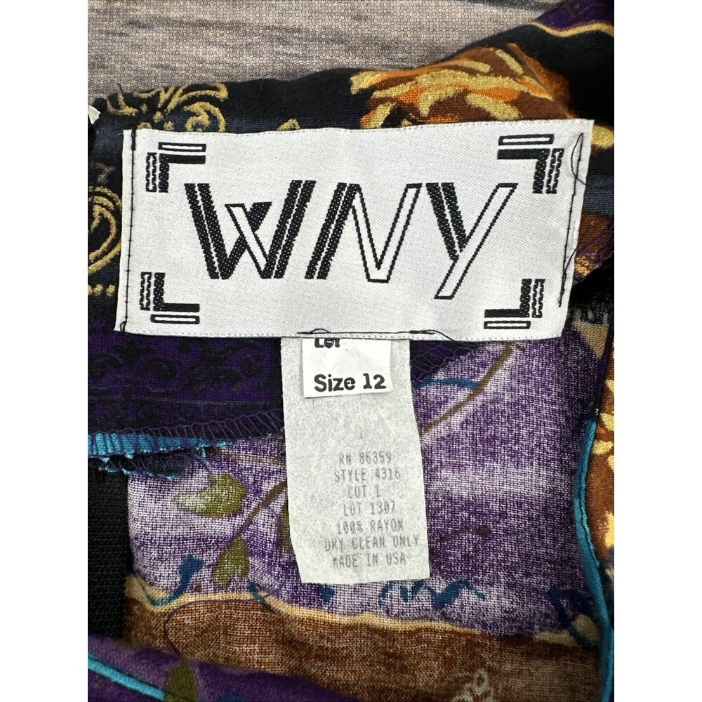 Vintage Wyllis New York & Co Maxi Dress Size 12 BOHO Side Slit DEADSTOCK New - Picture 14 of 16